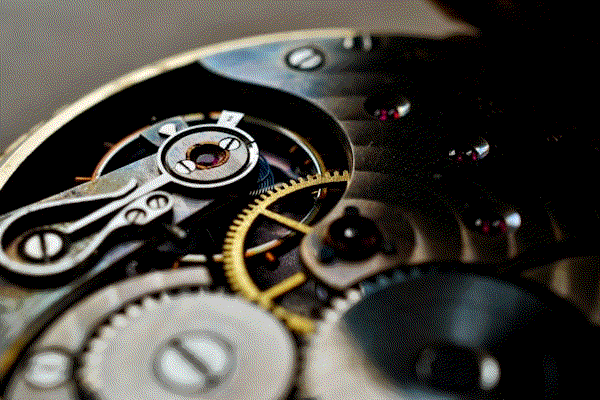 Gears and mechanisms of an antique machine